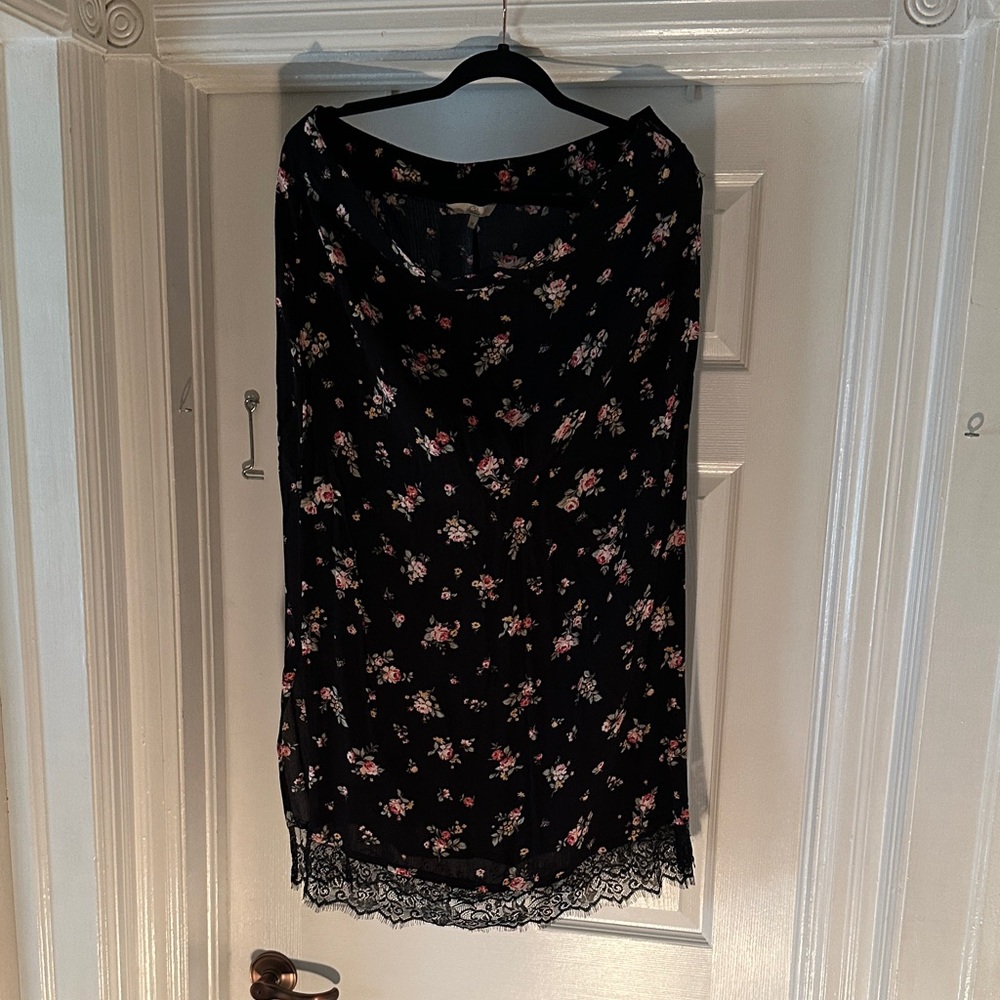 Ckh Clockhouse Black Floral Skirt Size 44 US 12